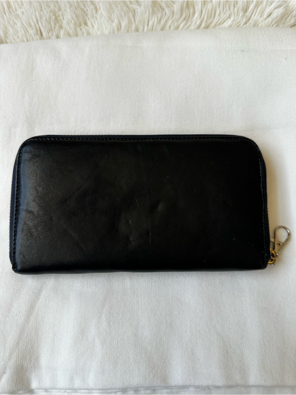 Tory Burch Bombe T Zip Continental Wallet Black Leather Logo Wristlet Clutch - Picture 2 of 10